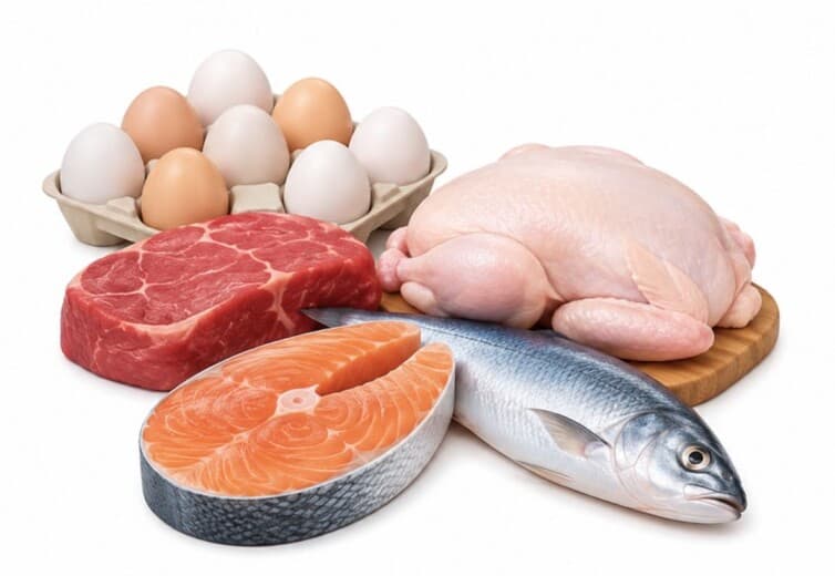 Eggs, meat & fish